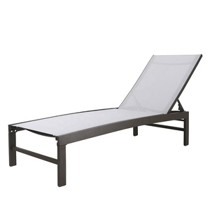 Venta al por mayor al aire libre <span class=keywords><strong>blanco</strong></span> Chaise Lounge piscina lado marco de Metal tumbonas de playa de aluminio <span class=keywords><strong>sol</strong></span> tumbona - Product Image 2