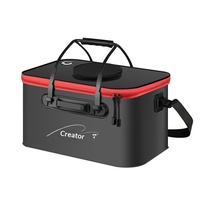 Seau à poisson vivant multifonctionnel en fibre de carbone pliable et portable pour la pêche en extérieur, moulé d'une seule pièce