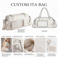 Sac fourre-tout personnalisé en PVC transparent avec fenêtre de présentation pour épingles, style Lolita Kawaii, pour femmes, sac à dos, vente en gros