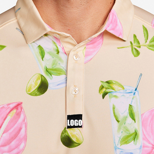 Lightweight Slim Fit <b>Men's</b> Golf Sportswear <b>for</b> T-<b>Shirt</b> Custom Embroidery Logo Full Print Stretch Quick Dry Knitted Jersey - Product Image 5