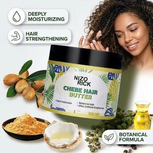 Beurre capillaire naturel Chebe avec huile d'argan et de noix de coco <span class=keywords><strong>pour</strong></span> renforcer <span class=keywords><strong>les</strong></span> <span class=keywords><strong>cheveux</strong></span>, prévenir la chute et hydrater en profondeur, crème 150g OEM - Product Image 1