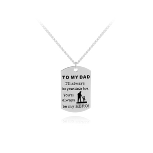 Pendentif en argent avec inscription "<span class=keywords><strong>je</strong></span> t'aime" pour homme et femme, collier mixte, bijoux, à la mode - Product Image 1