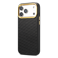 Étui de téléphone en cuir de vachette véritable tressé pour iPhone 17 18 avec support pour clé AI et double trou pour cordon, coque de protection professionnelle