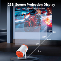 JUNUO 2025 Nouveau Mini Projecteur 200 ANSI Lumens TURN1 Android13 Mise au Point Manuelle 720P Projecteur Portable Multicolore Projecteur de Poche