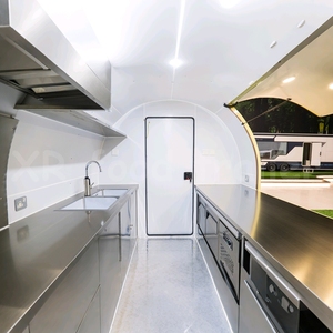 Remolques de Comida Móviles con Diseño Redondo y Atractivo, Camión Restaurante con Interior de Acero Inoxidable y Equipamiento Completo - Product Image 6
