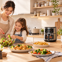 Friteuse à air de grande capacité 8L avec fenêtre de visualisation, protection contre la surchauffe, haute efficacité, appareil de cuisson domestique durable