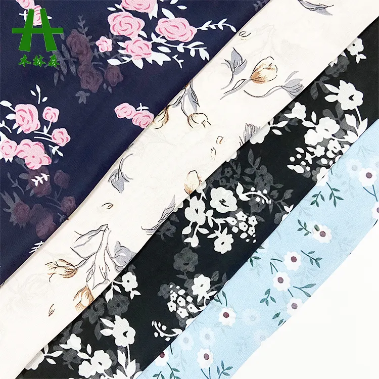 Mulin sen Textile Flower Printed 75D Satin Chiffon Kleid Stoff Online