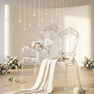 Chaise de banquet empilable en PC transparente, prix abordable, pour hôtel, réunion, mariage, sans accoudoirs - Product Image 1