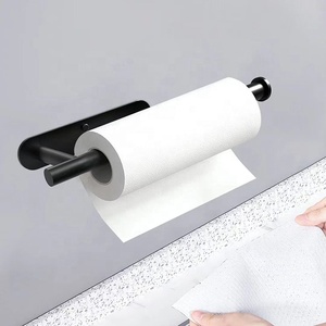 Armadio senza foratura in acciaio inossidabile sotto il supporto per <span class=keywords><strong>carta</strong></span> <span class=keywords><strong>igienica</strong></span> nero portasciugamani da cucina adesivo da 3m - Product Image 3