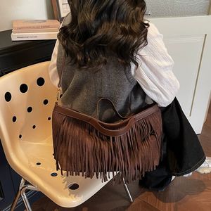 <span class=keywords><strong>Bolso</strong></span> Grande Retro con Asas y Borlas para Mujer, Estilo Salvaje, Gamuza, Gran Capacidad, <span class=keywords><strong>Bolso</strong></span> de Hombro, <span class=keywords><strong>Bolso</strong></span> Tote 2026, Bolsos de Diseñador de Lujo - Product Image 5