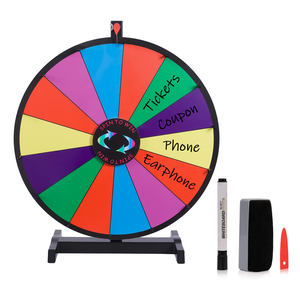 High Quality Dry Erase Prize Wheel 24 Inch With Plastic Base Lucky Custom Prize Wheel of Fortune for Party Promotion