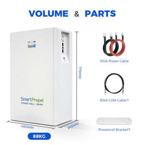 Batterie murale domestique de qualité professionnelle 15 kWh 51,2 V 304 Ah 300 Ah pour système solaire hybride, blanche, 140 kg, 10 kWh, lithium, murale - Product Image 4