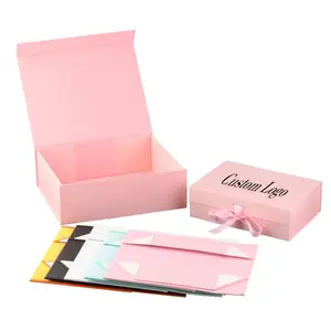 Caja de papel rígido plegable para embalaje de ropa, cierre magnético personalizado, Cajas de Regalo plegables de cartón