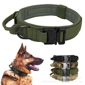 Elizabethan askeri tarzı açık eğitim ekipmanları katı desen naylon köpek tasması tasma şerit taktik Pet köpekler <span class=keywords><strong>i</strong></span>çin - Product Image 2