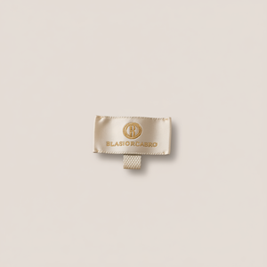 Exquisite <strong>High</strong> - <strong>End</strong> Woven Label with Golden Yarn 3D <strong>Logo</strong> for Clothing Brand Satin Finish Custom Luxury Clothing Accessories - Product Image 1