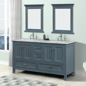 Mueble de Baño de Lujo con Espejo, Estilo Transicional, en Madera Maciza y Contrachapada, Color Azul Antiguo, Resistente al Agua, Hecho en Vietnam - Product Image 2