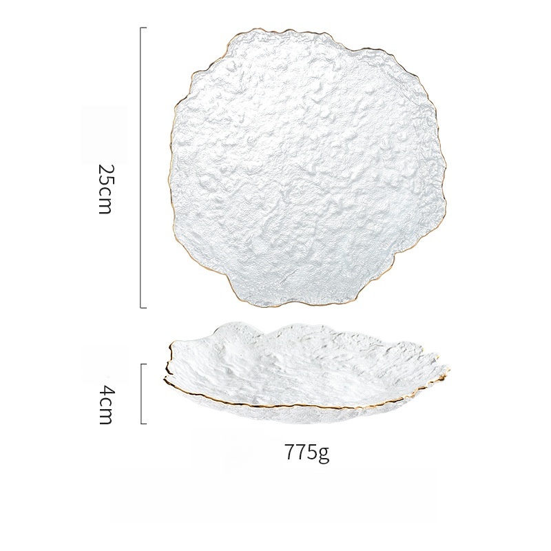 Assiette ronde cerclée d'or de 25 cm