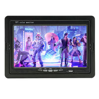 Monitor de Coche Genérico con Conector DC y AV de 12V 24V, Pantalla LCD de 7 Pulgadas para Video, Retrovisor, Cámara de Marcha Atrás, para Camiones y Autobuses