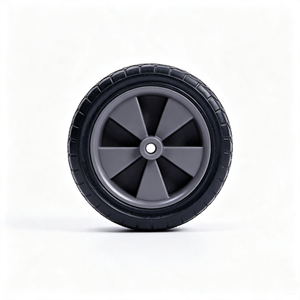 7x1.5 Inch Flat Free Solid Rubber <b>Wheel</b> Knobby Tread Grey <b>Plastic</b> Rim <b>Wheel</b> for Hand Truck Trolley Utility Cart - Product Image 2