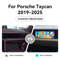 Para Porsche Taycan 2019-2025 Pantalla de copiloto de coche con Android Auto Carplay BT Multimedia Panel de entretenimiento de pasajeros REPRODUCTOR DE DVD