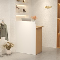 Bureau de réception GUANKAI en MDF style crème, forme oblongue, démontable et assemblable, usage commercial, petites boutiques, magasins de proximité, table de bar