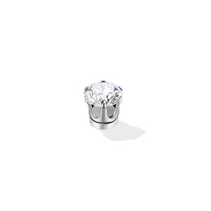 Custom Lady <b>Earring</b> Fashion Diamond 316L Stainless Steel 6 8mm Clip-on Diamond Magnetic Flat <b>Back</b> Magnet <b>Earrings</b> For Women - Product Image 5