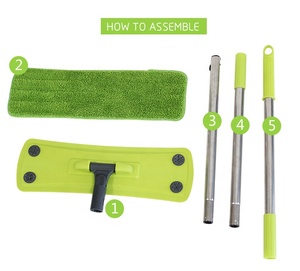 Mopa Plana OKKiHOME para Limpieza de Pisos con Mango Largo, Mopa Húmeda y Seca, Herramienta de Limpieza para Pisos de Madera, Azulejos, Laminado y Mármol - Product Image 5