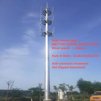 Antena Telekomunikasi Urban Galvanis 5G 25m-55m, Tiang Monopole Baja untuk Pemasangan Cepat