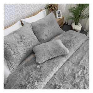 Bộ Chăn Ga Gối Mùa Đông Tùy Chỉnh Mới Bộ Chăn Lông Xù Lông Nhung Lông Thú Giả Lông Dài Màu Ngà Siêu Mềm Sang Trọng Bộ Chăn Ga Gối - Product Image 6