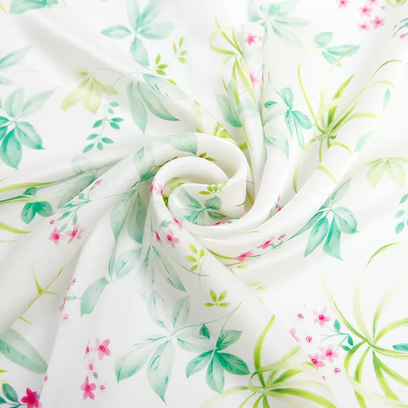 Frischer stil botanisches design leinen baumwolle gemischte stoffe weiche farbe bedruckter textil für mädchen kleid