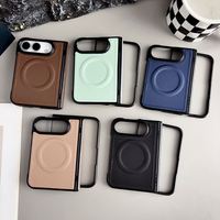 Étui de protection magnétique en cuir PU grainé avec charnière pour iPhone Duo 18, coque antichoc à rabat pour iPhone Duo Ultra