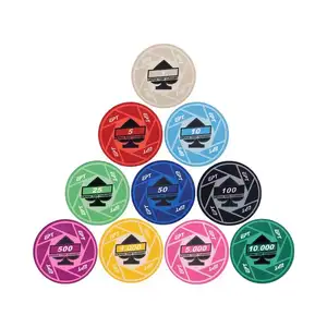 Yh10g sòng bạc cờ Bạc máy bay phản lực de Poker En cramique ept gốm Poker Chip set