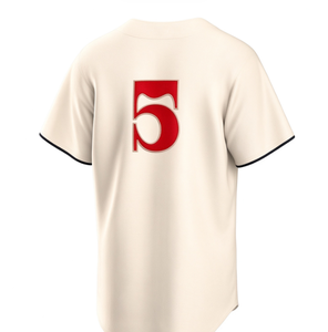 Maillot de baseball pour homme en crème, numéro brodé, manches courtes, boutonné, uniforme de fan de sport - Product Image 2
