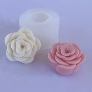 DM870 3D Camelia flor diseño silicona molde jabón Chocolate <span class=keywords><strong>Fondant</strong></span> <span class=keywords><strong>pastel</strong></span> vela moldes para hacer velas 3D flor - Product Image 3
