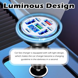 <span class=keywords><strong>Chargeur</strong></span> de voiture multi-ports USB à charge ultra-rapide avec affichage numérique, adaptateur de charge rapide pour iPhone Samsung, nouveau produit 2026 - Product Image 2