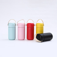 Thermos portable mini avec logo personnalisé, vente en gros, 5 couleurs, poignée en tissu, bouteille cadeau pour l'extérieur