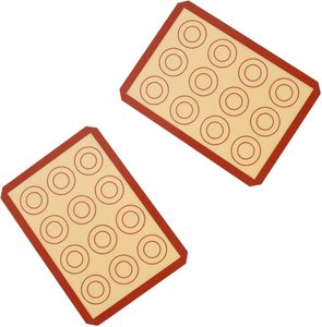 Tapis de cuisson en silicone avec cercles, résistant à la chaleur, pour macarons et biscuits, antiadhésif, réutilisable - Product Image 1