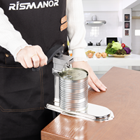 Pembuka Kaleng Manual Komersial Stainless Steel Industri Tugas Berat Berlapis Dapat Disesuaikan untuk Restoran Dapur Hotel Bar NSF Rismanor