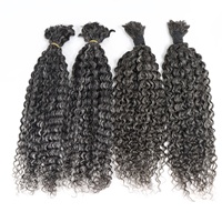 Vague profonde Twist cheveux Crochet Boho Tresses Gris Cheveux En Vrac Humain Crépus Tressage Cheveux En Vrac Pas De Trame Crépus Droite