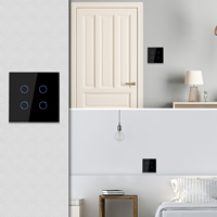 Bingoelec Interrupteur mural intelligent 1/2/3/4 voies 700W avec variateur LED, compatible Smart Life, panneau tactile 10A en verre trempé, norme UE pour la maison