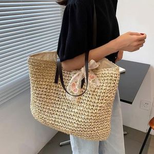 Rơm Vòng Crossbody Túi Dệt Rắn Ngựa Hàng Nửa Trăng Ngọc Trai Đính Cườm Túi Việt Nam Mây Túi Xách Lấp Lánh Bãi Biển - Product Image 5
