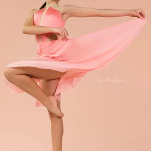 Factory Sheer Glistenet Inserts Pretty Peach Soft Floaty Lyrical Costume Dance Wear - Product Image 1