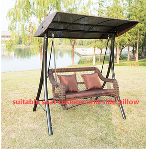 Nouvel arrivage de mobilier d'extérieur en métal osier suspendu balançoire auvent pour adultes 2 <span class=keywords><strong>places</strong></span> balançoire de jardin maison chambre rotin PE - Product Image 2