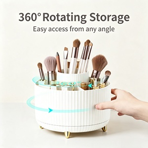 ที่ใส่ปากกาแบบหมุนได้ 360 องศา 5 ช่อง พร้อมโลโก้สั่งทำ วัสดุพลาสติก ใช้จัดระเบียบอุปกรณ์สำนักงานหรือเครื่องสำอาง สวยงาม กว้างขวาง เหมาะสำหรับใช้ในบ้านและที่ทำงาน - Product Image 2