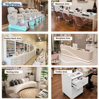 Chaise de pédicure spa professionnelle de luxe pour salon de manucure avec bol à pédicure en verre