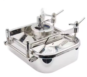 Sanitair Roestvrij Staal Ss304 Ss316l Food Grade Druk Vierkant Luik Mangat Covers Mangat Covers Met Zicht Glas - Product Image 1