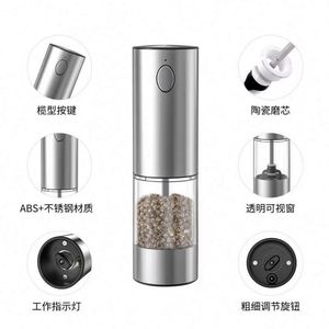 Rechargeable Eco-Friendly Electric Stainless Steel Adjustable Coarseness <b>Pepper</b> Mill Automatic Electronic Salt <b>Pepper</b> Mill Set - Product Image 6