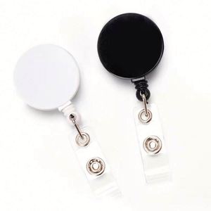 Wholesale Round Shape Flat Key Holder Sublimation Retractable Badge Reel With Metal Alligator Clip - Product Image 1