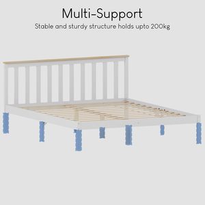 Inweto 200x150 Design sofisticato stile moderno pino solido <span class=keywords><strong>letto</strong></span> King Size in legno con <span class=keywords><strong>testiera</strong></span> per camera da <span class=keywords><strong>letto</strong></span> colore bianco naturale - Product Image 6