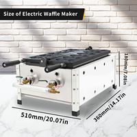 Gaufrier Taiyaki en acier inoxydable à gaz commercial Machine à collation antiadhésive en forme de poisson 6 pièces Opération facile pour les snacks